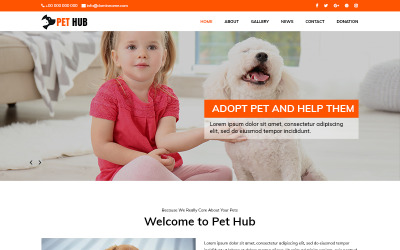 Pet Hub - PSD šablona Útulek pro zvířata
