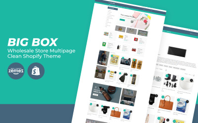 Big Box - Tema Shopify pulito multipagina per negozio all&amp;#39;ingrosso