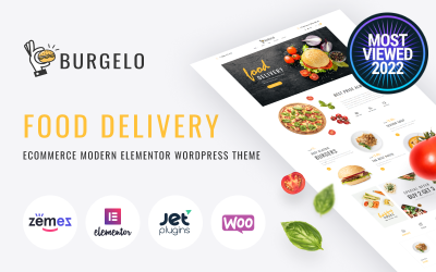 Burgelo - Matleverans E-handel Modern Elementor WooCommerce-tema