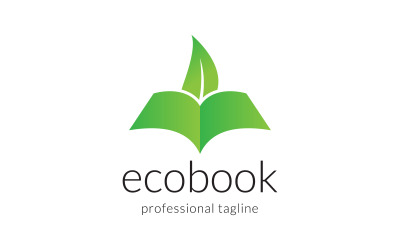 Diseño de logotipo de educación creativa de libro ecológico