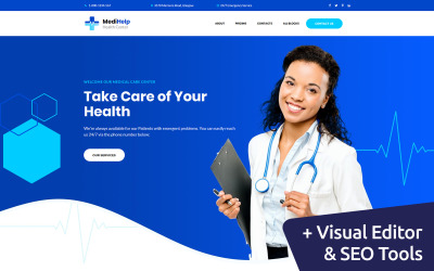 Landing Page Template namens "MediHelp - Health Center" #82788