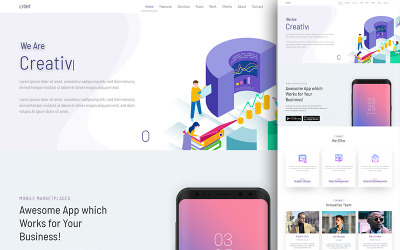 Responsive LYGHT - Multipurpose Bootstrap Açılış Sayfası #82720