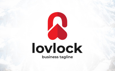 Beveiligd slot - Valentine Love Logo-ontwerp