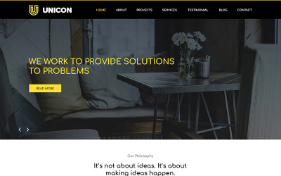 Unicon - Modello PSD per Interior Design Agency