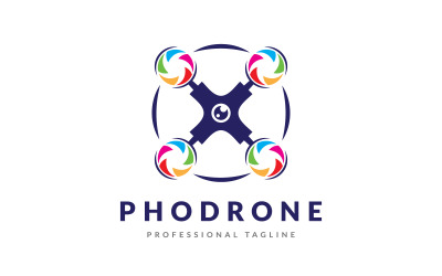Design de logotipo de drone de fotografia