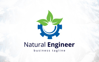Design de logotipo de engenharia de engrenagens naturais