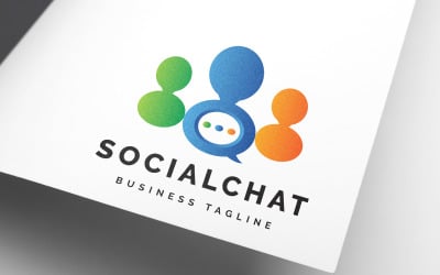 Diseño de logotipo de comunicación de chat social