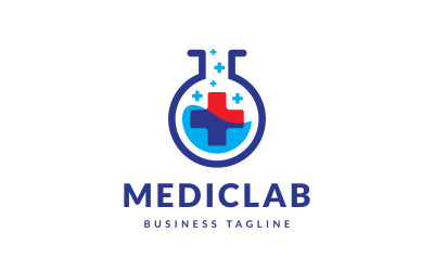 Diseño de logotipo de laboratorio de ciencia médica moderna