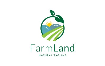 Ферма землі сучасного сільського господарства логотип