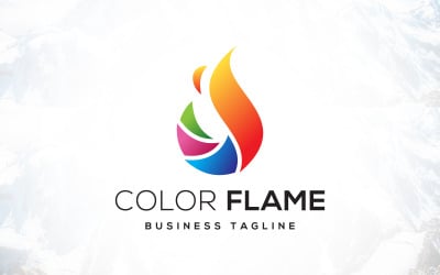 Kreatív média színes láng logó