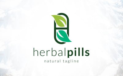 Logo de médecine de pilules à base de plantes naturelles