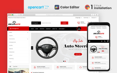 Responsive Dream Autoparts Store OpenCart Template #82944