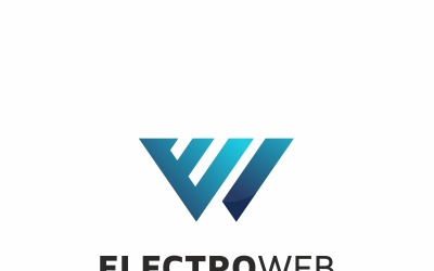 Electro Web E лист логотип шаблон