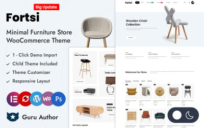 Fortsi - Thème réactif Elementor WooCommerce pour magasin de meubles minimal