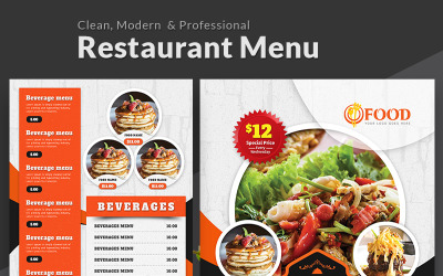 Smaczne menu restauracji - szablon tożsamości korporacyjnej