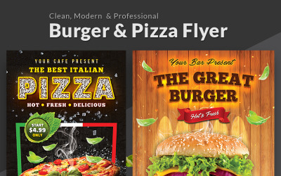 Włoska Pizza | Ulotka Burger - Szablon tożsamości korporacyjnej