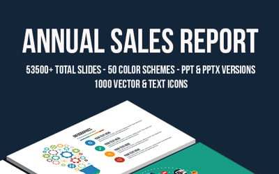 Modèle PowerPoint de rapport de vente annuel coloré