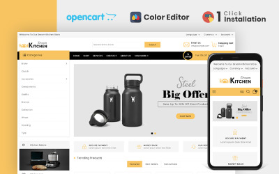 OpenCart шаблон магазина аксессуаров для кухни Dream