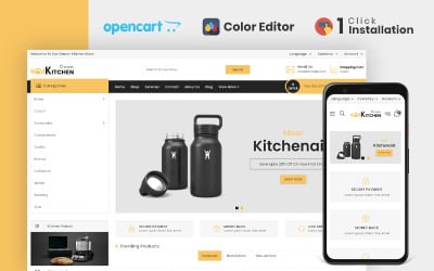 OpenCart шаблон магазина аксессуаров для кухни Dream