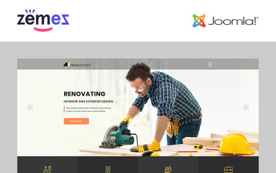 Plantilla Joomla "Productivv - Construction Clean" #83110
