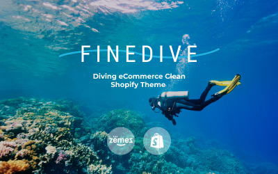 Finedive - Búvárkodás e-kereskedelem tiszta Shopify téma