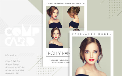 Holly Hamilton - Modeling Comp Card - Modelo de identidade corporativa