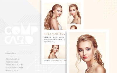 Miya Martina - Modeling Comp Card - Modelo de identidade corporativa