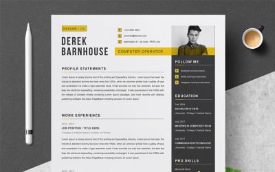 Szablon CV Derek