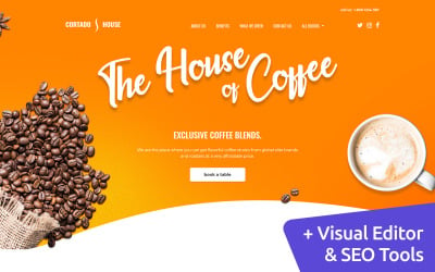 Cortado House - Шаблон целевой страницы кафе MotoCMS