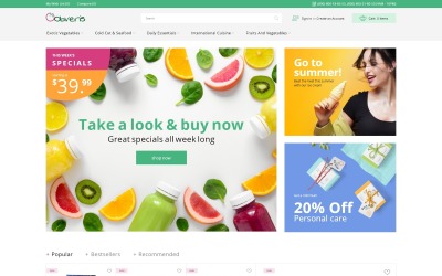 Obveris - motyw Magento do czystego sklepu spożywczego eCommerce Store