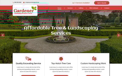 Jardinero - Plantilla PSD de servicios de jardinería
