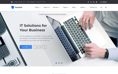 "PathSoft - IT Solution for Your Business Services Website Template" Responsive Website template №83414