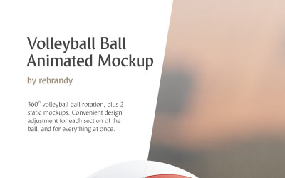 Maqueta de producto animado de pelota de voleibol