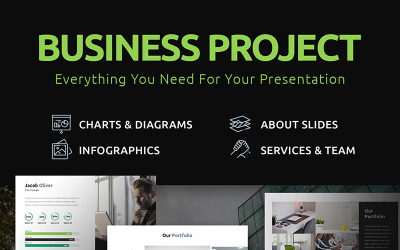 Zakelijk project Volledige PPT-dia's PowerPoint-sjabloon instellen