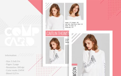 Caitlin Thomson - Fashion Model comp card Template - Corporate Identity Template