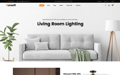Responsive Sunsoft - Lighting Store WooCommerce Theme #83570
