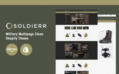 Soldierr - Katonai többoldalas tiszta Shopify téma