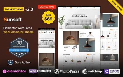 Sunsoft - Osvětlení a dekorace a nábytek Elementor téma WooCommerce