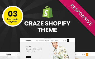 Template Shopify Responsive #83515 "Craze - The Multishop Responsive Premium"