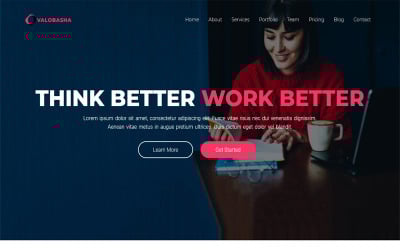 Valobasha - egyoldalas Parallaxis céloldal sablon