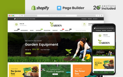 Shopify Theme namens "Garden Tools Store" #83648