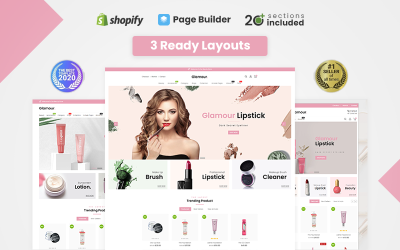 Glamour Cosmetics Store Shopify-tema
