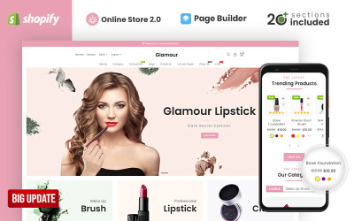 Glamour Cosmetics Store Shopify-tema