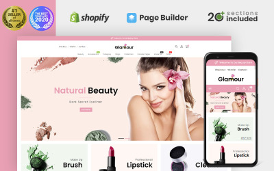 Responsive Glamour Cosmetics Store Shopify Theme #83769