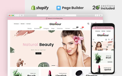 Reszponzív Glamour Cosmetics Store Shopify sablon 83769