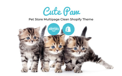 Cute Paw - Tema Shopify pulito multipagina per negozio di animali