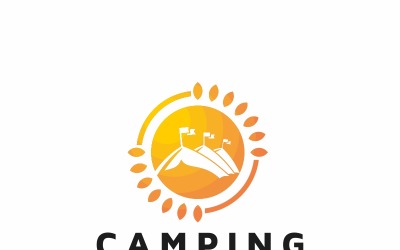 Modèle de logo de camping