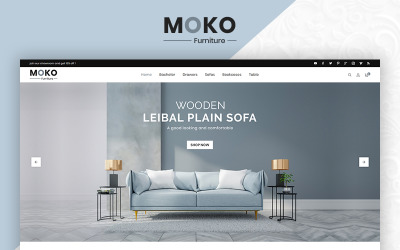 Responzivní OpenCart šablona "Moko Furniture Clean Store" #83861