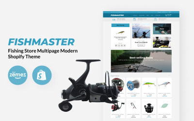 Fishmaster - Fishing Store Mehrseitiges modernes Shopify-Thema