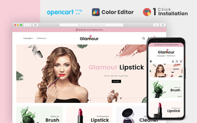 Glamour Cosmetics Store OpenCart Template